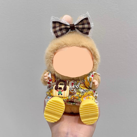 Labubo Outfits Floral Shirt + Hairbow Labubo Outfit Keychain Labubo Clothing Labubo Doll Clothes