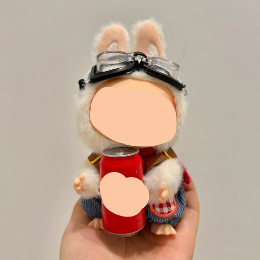Have a Seat Labubo Doll Clothes Blue Corduroy Overalls + Goggles 17cm Labubo Clothing