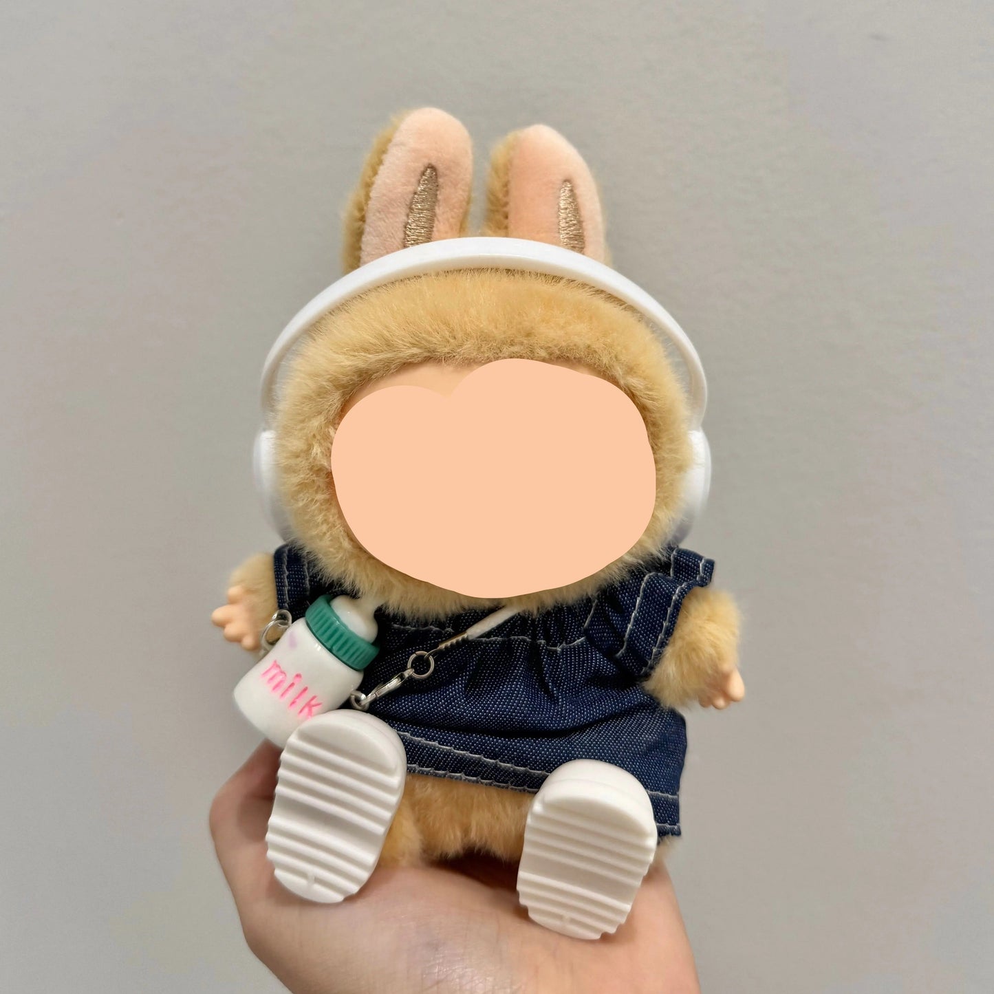 Labubo Outfits Blue Denim Shirt + Red Hairbow Labubo Outfit Keychain Labubo Clothing Labubo Doll Clothes