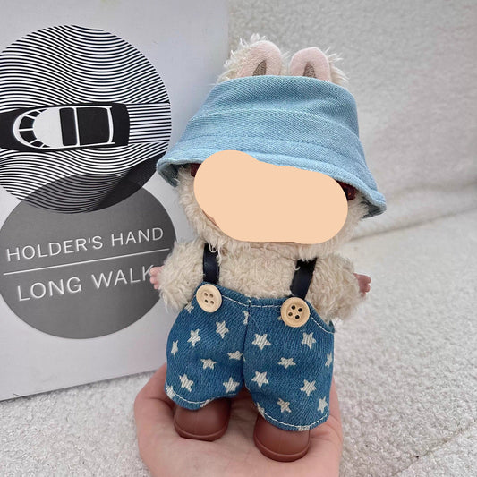 17cm Labubo Clothing Star Cowboy Keychain Labubo Clothes Have a Seat Labubo Doll Clothes