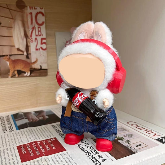 17cm Labubo Clothing Red Boots set Keychain Labubo Clothes Have a Seat Labubo Doll Clothes