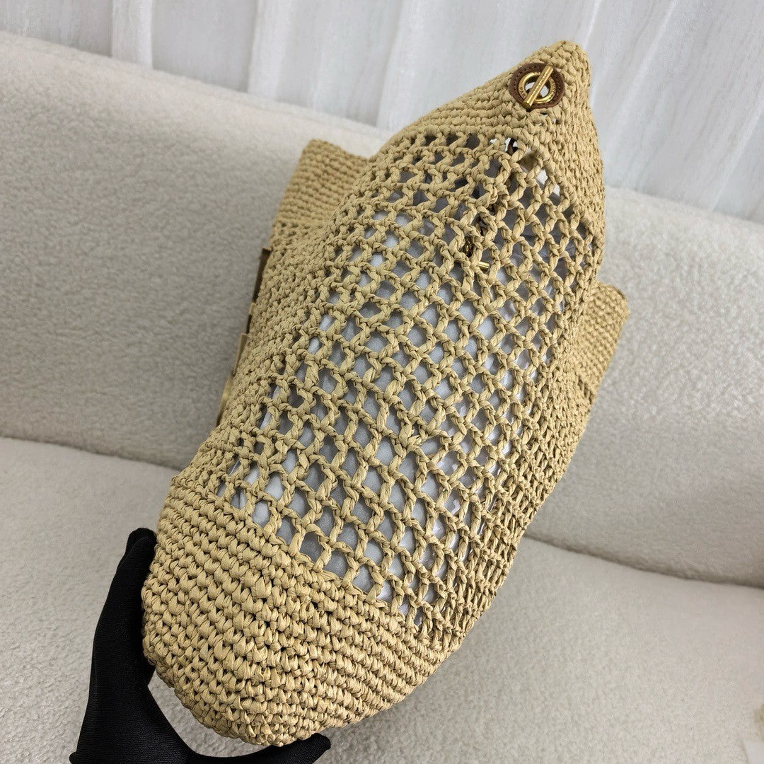 SAINT LAURENT luxury Raffia Icare Tote Bag