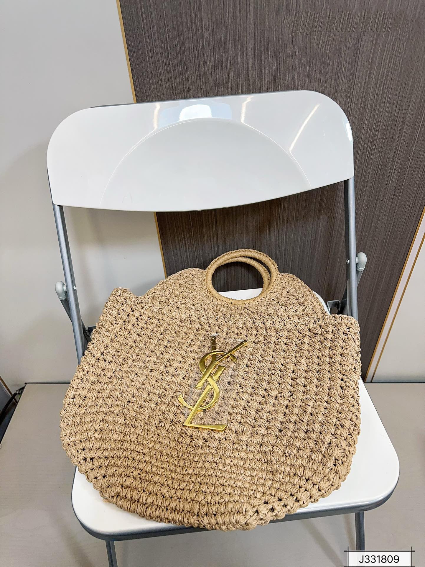 luxury SAINT LAURENT Summer Raffia Tote Bag 41x37cm