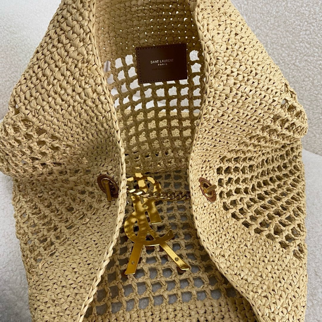 SAINT LAURENT luxury Raffia Icare Tote Bag