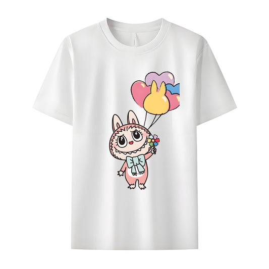 Sweet Labubu the Monsters Crew Neck T-Shirt für Labubu-Liebhabergeschenke für sie