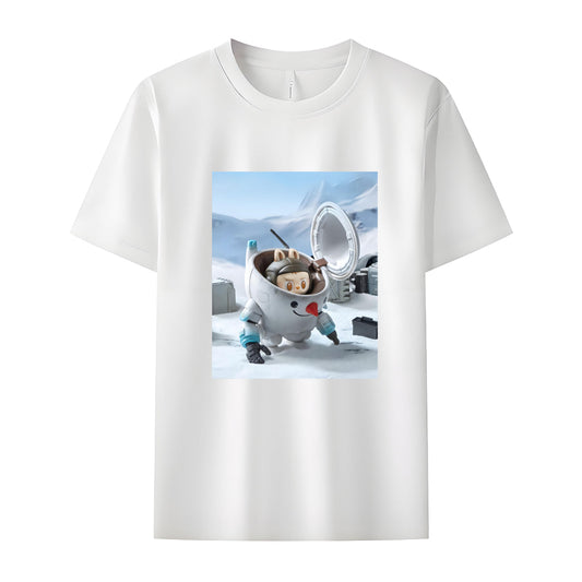 Space Mission Labubu Das Monster Crew Neck T-Shirt für Labubu-Liebhabergeschenke für Freundin