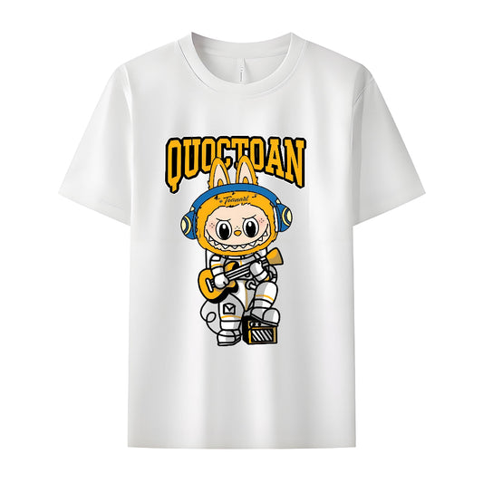 Amante de la música Labubu The Monsters Crew Camiseta para el cuello de Labubu Regalos para ella para ella