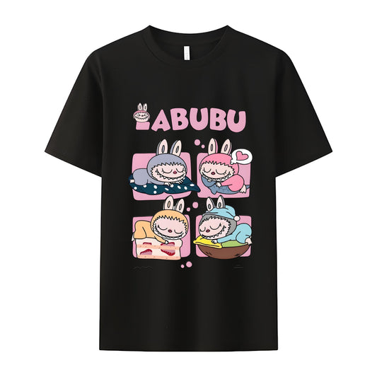 Slumbering Labubu the Monsters Crew Neck T-Shirt für Labubu-Liebhaber