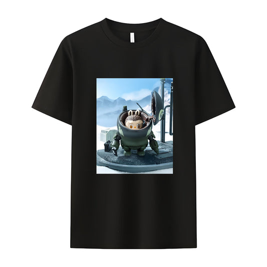 Space Marine Labubu Das Monster Crew Neck T-Shirt für Labubu-Liebhabergeschenke für Freundin