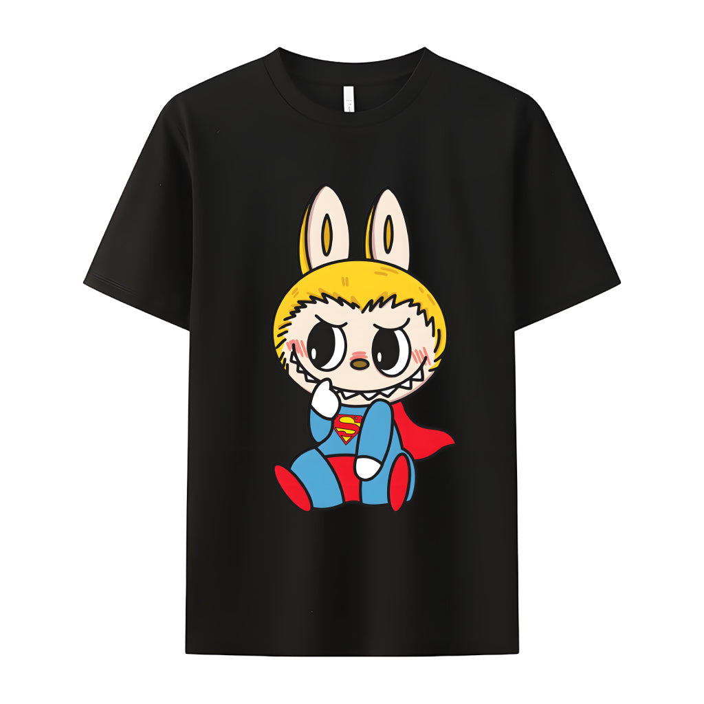 スーパーマンとしてのラブブは、彼女のためのラブブの恋人のギフトのためのモンスタークルーネックTシャツとして