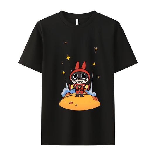 Superman Labubu das Monster Crew Neck T-Shirt für Labubu-Liebhaber