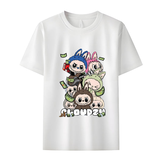 Bohaté Labubu Tričko Monsters Crew Neck pro Labubu Lover dárky pro ni