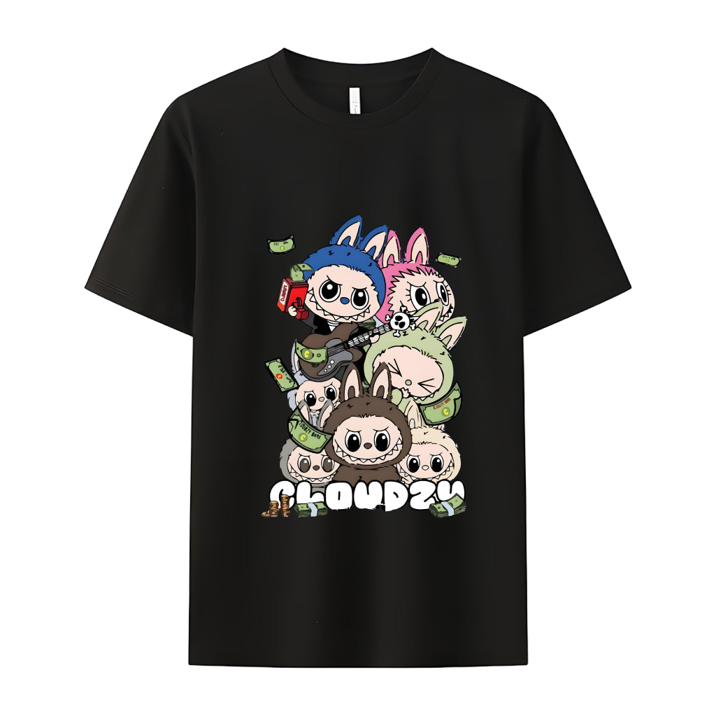 Bohaté Labubu Tričko Monsters Crew Neck pro Labubu Lover dárky pro ni