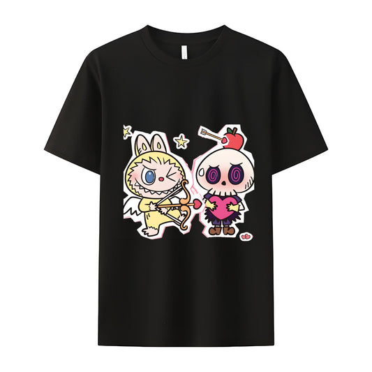 Liebe Labubu das Monster Crew Neck T-Shirt für Labubu-Liebhabergeschenke für sie