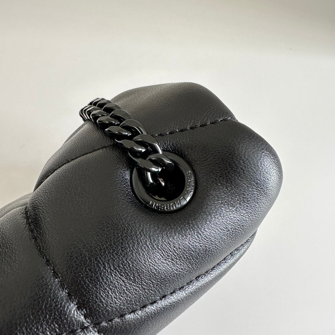luxury  Loulou Puffer Toy Bag In Quilted Lambskin Black Size 23x15.5x8.5