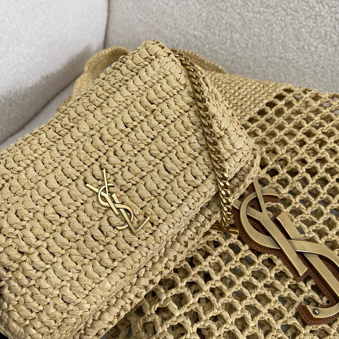 SAINT LAURENT luxury Raffia Icare Tote Bag