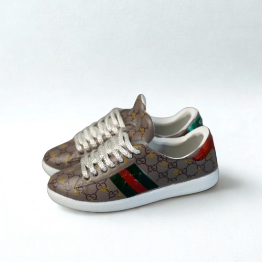 Labubu Designer GG Miniature Sneakers - Monogram with Green-Red Stripe