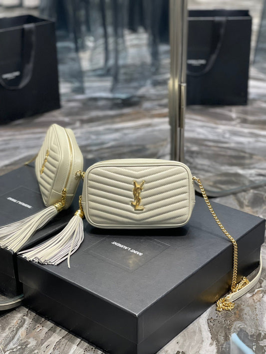 luxury Loulou Mini Camera Bag 18cm White