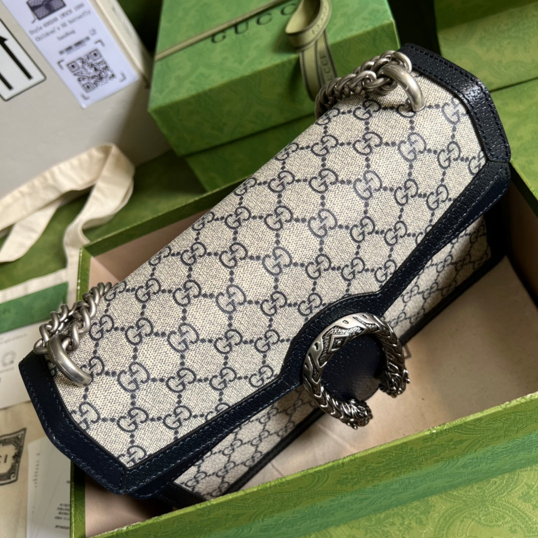 luxury Dionysus GG Supreme Beige and Blue - 28x18x9cm