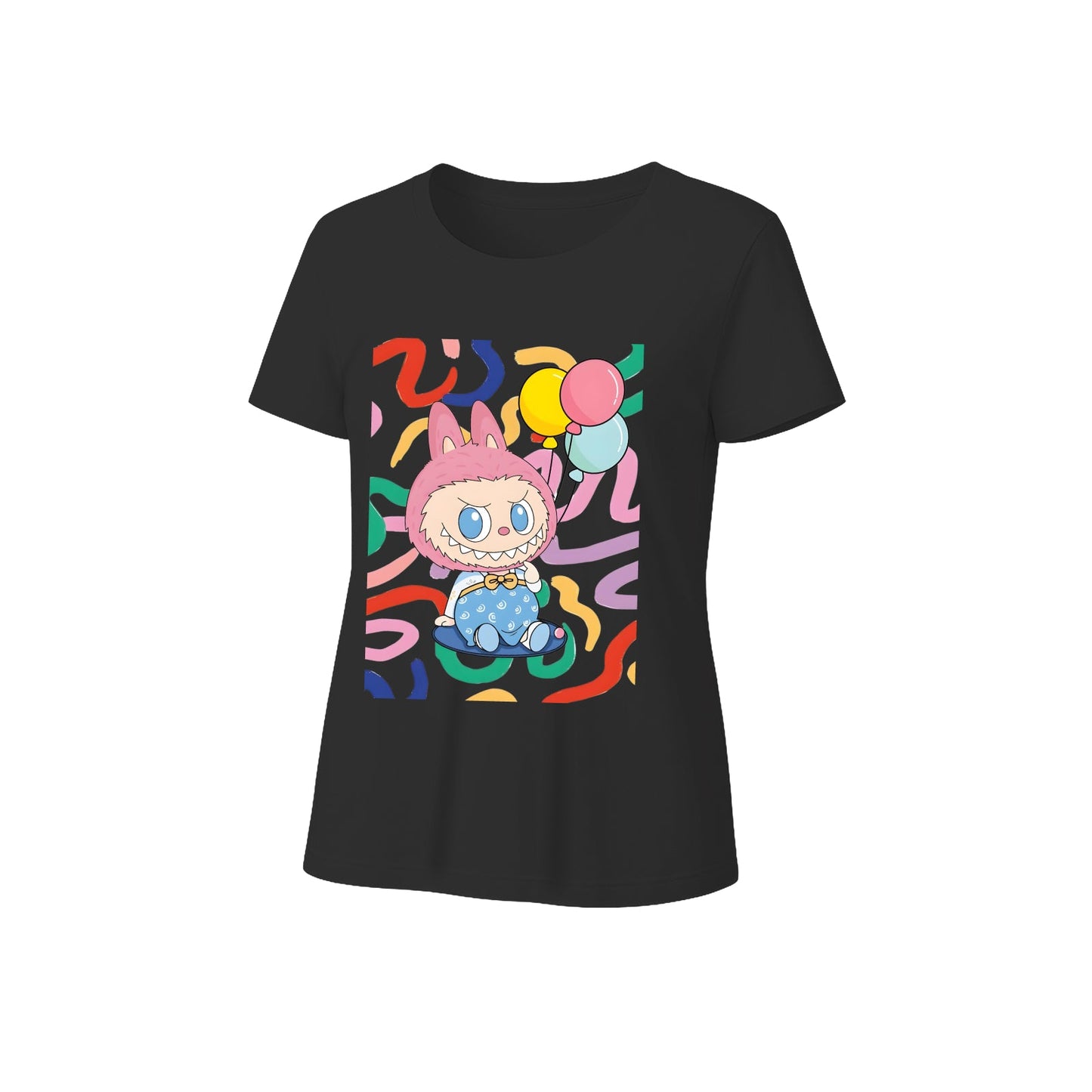 Sød labubu grafisk t-shirt løs pasform sommer afslappet tee