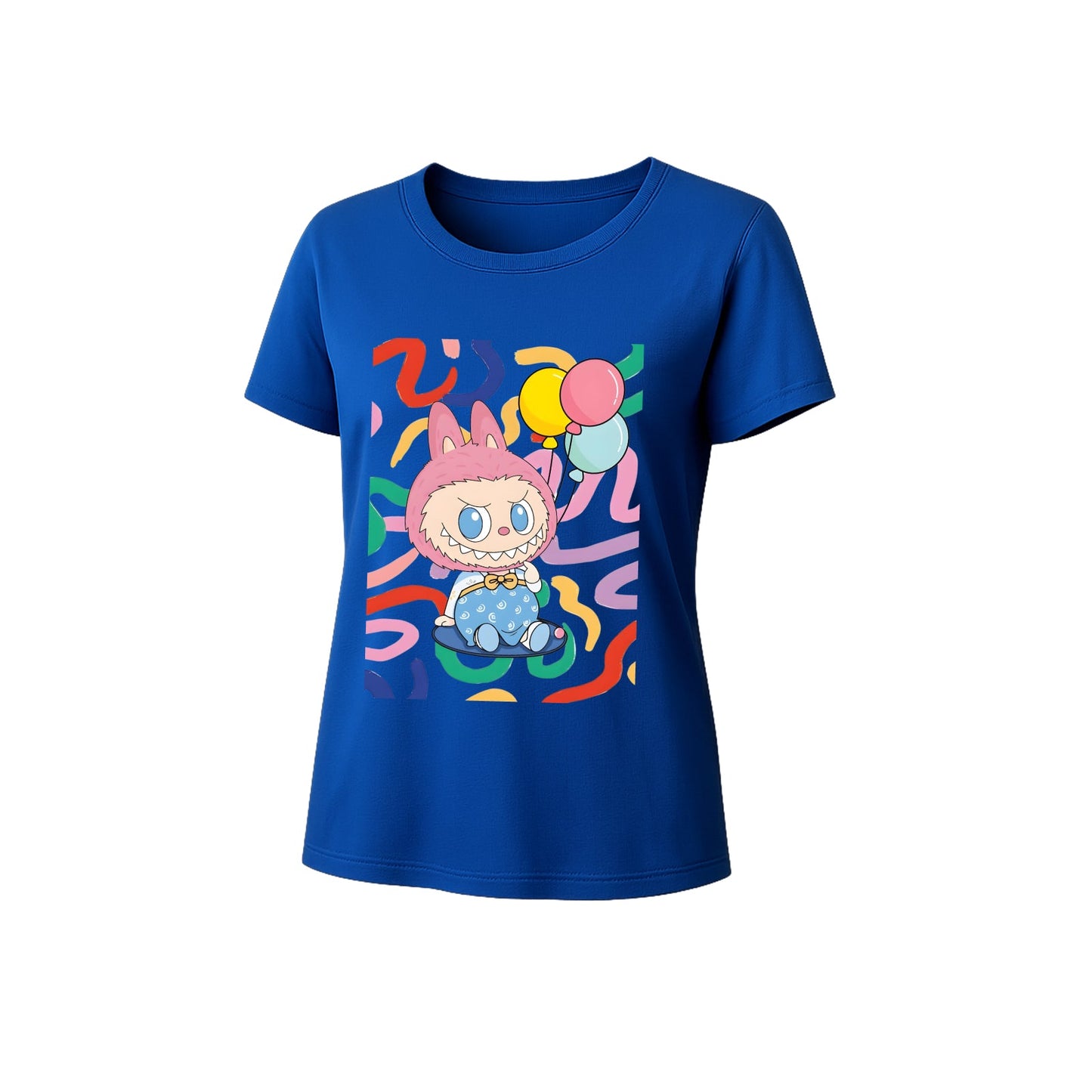 Sød labubu grafisk t-shirt løs pasform sommer afslappet tee