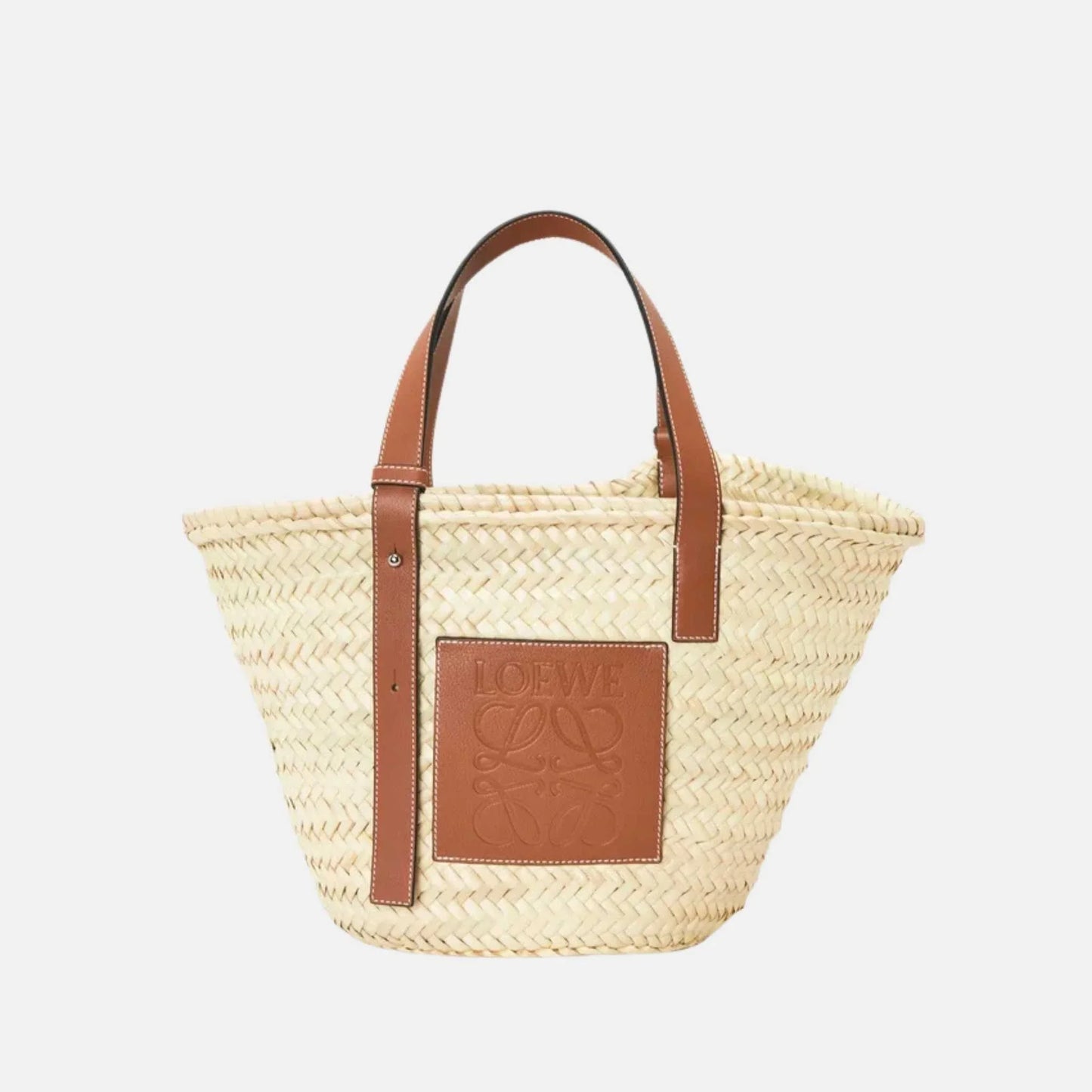 Luxurious Palm Leaf and Natural Tan Basket