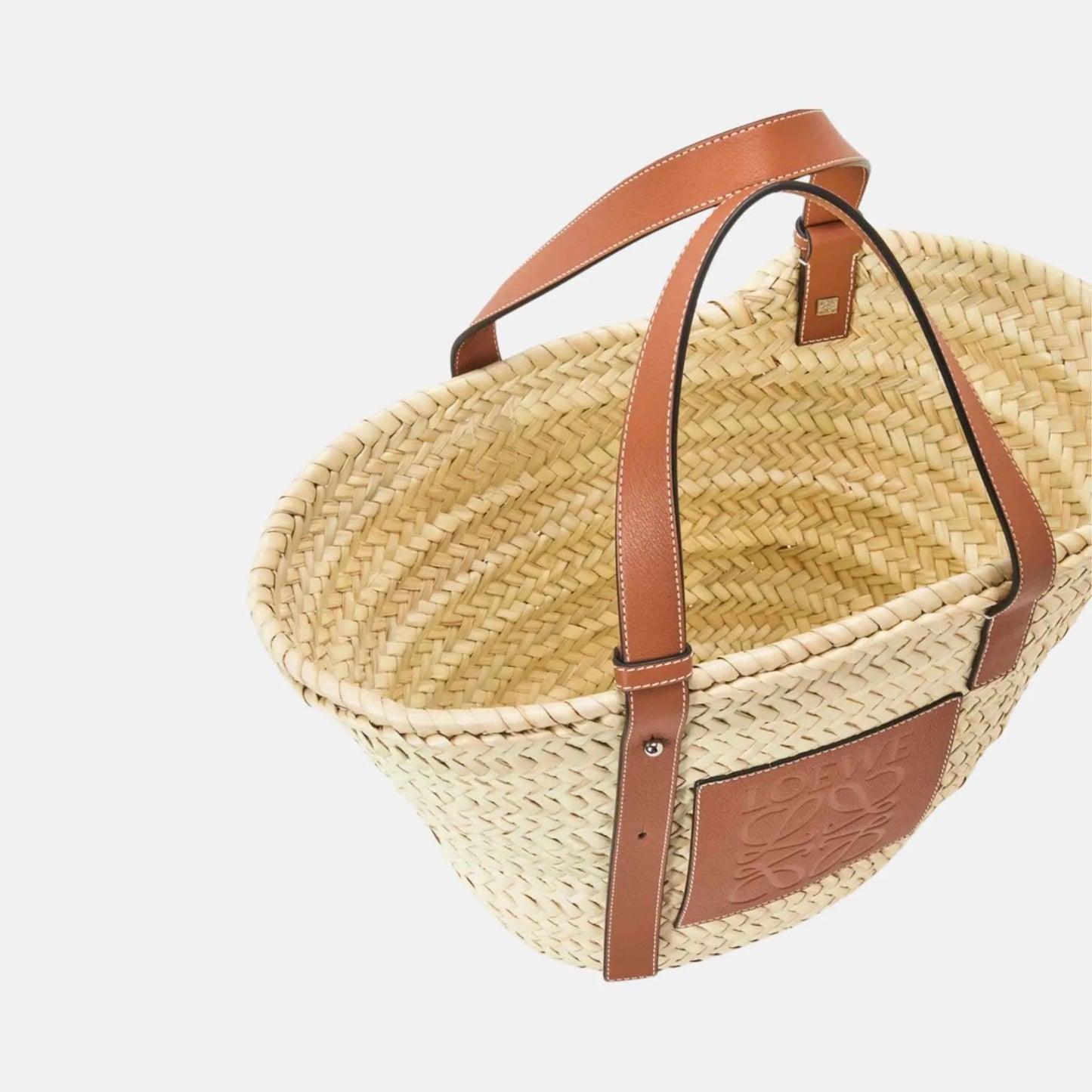 Luxurious Palm Leaf and Natural Tan Basket