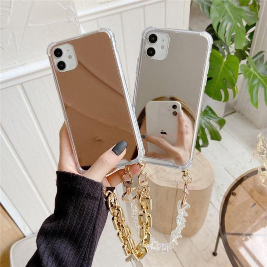 Módne zrkadlové puzdro na iPhone